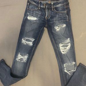 American eagle low rise ripped jeans